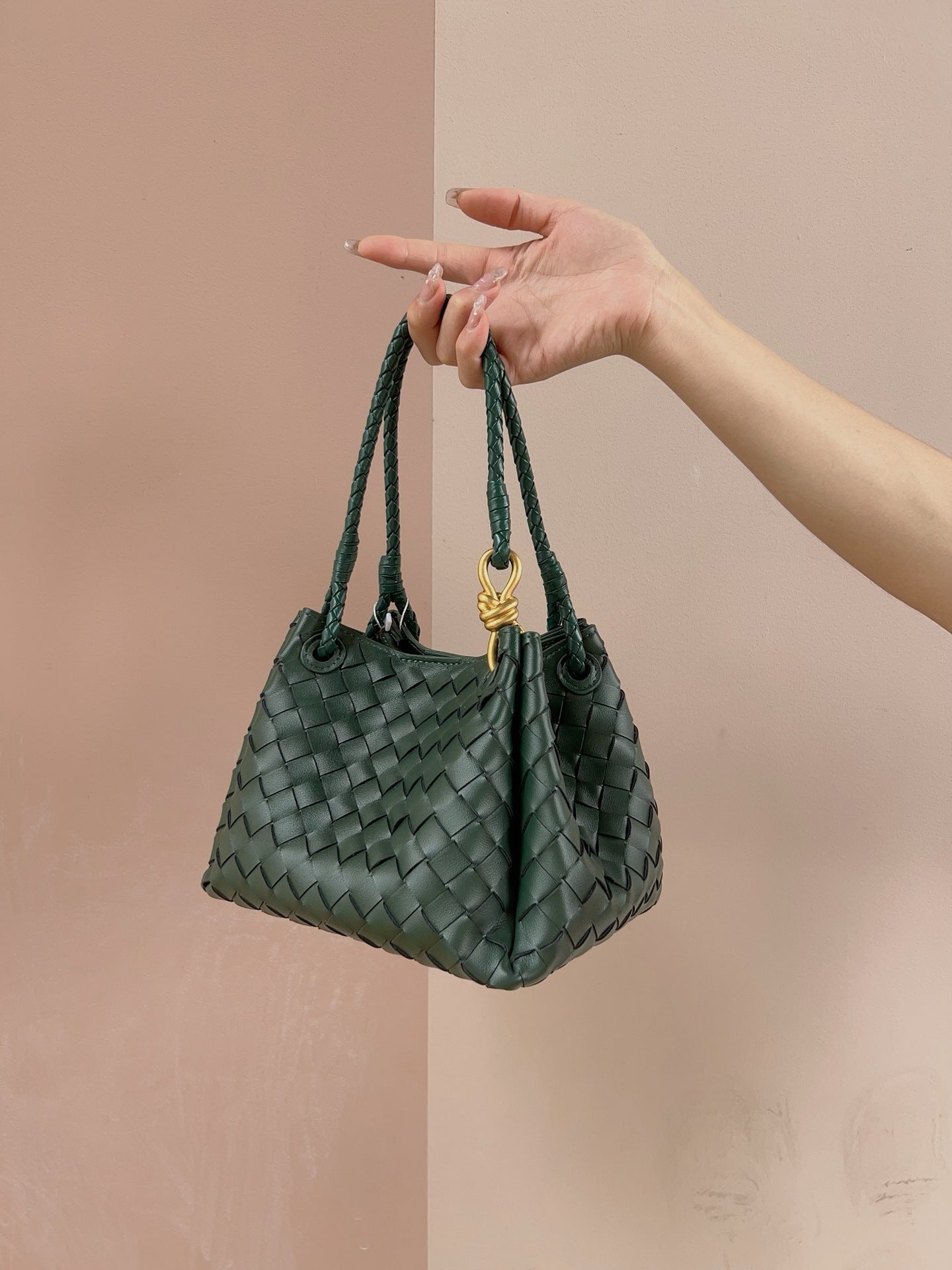 Women's Leather Weave Parachute High-grade Commuter Bags