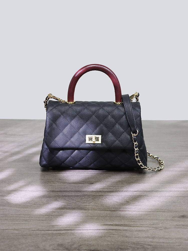 Women's Genuine Leather Mini Style Chain Mouth Crossbody Bags