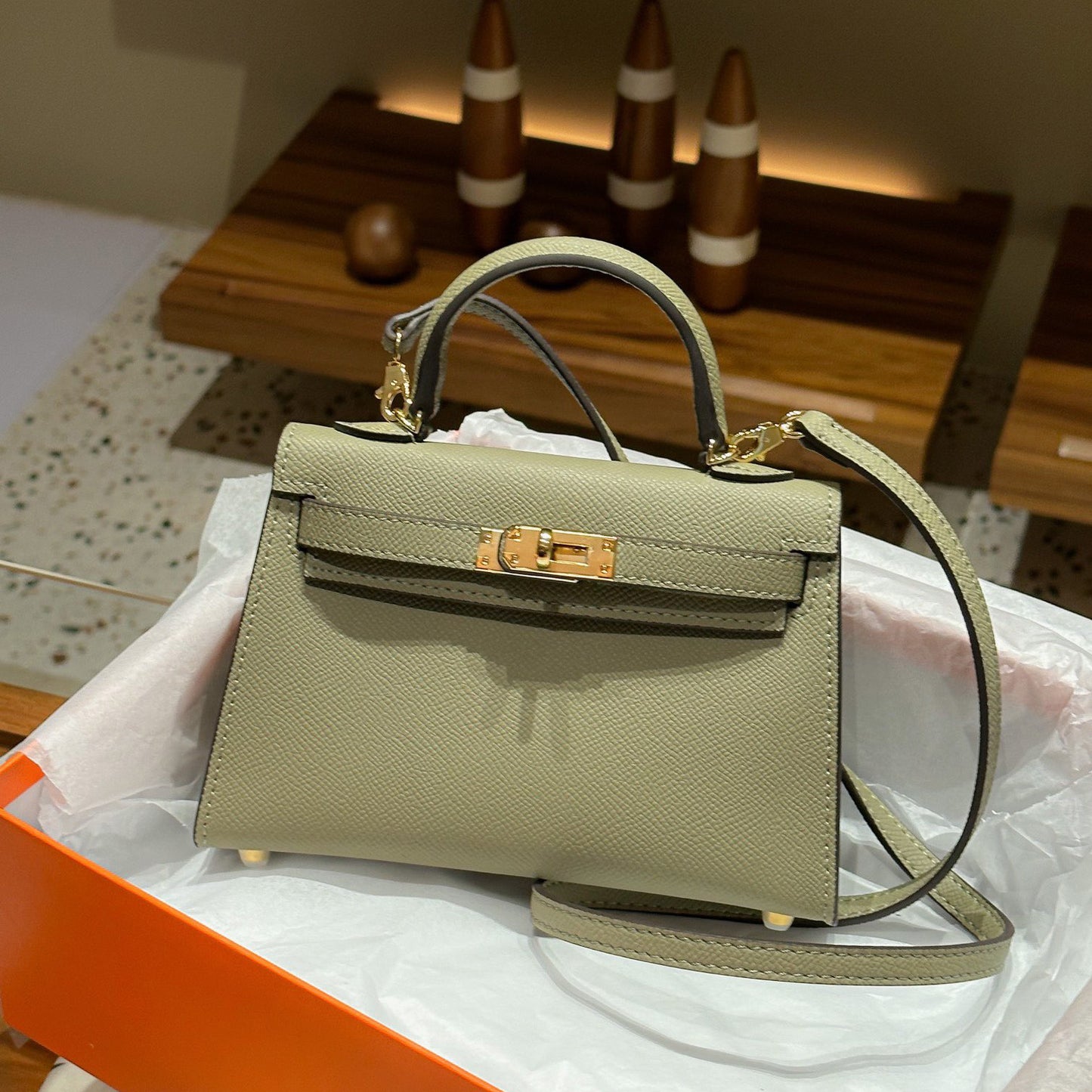 Women's Palm Print Gold Sier Second Generation Kelly Crossbody Bags