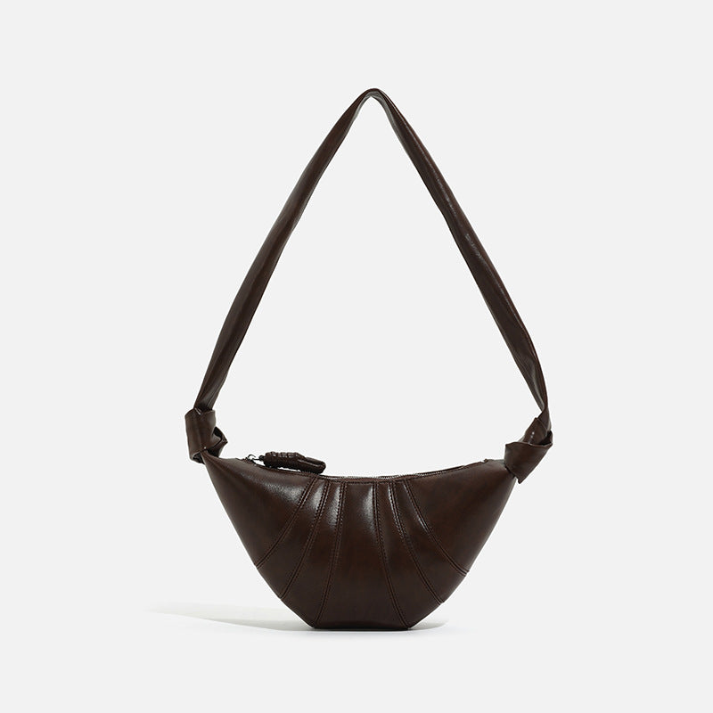 Women's Retro Minority Croissant Cowhide Dumpling Fashion Shoulder Bags