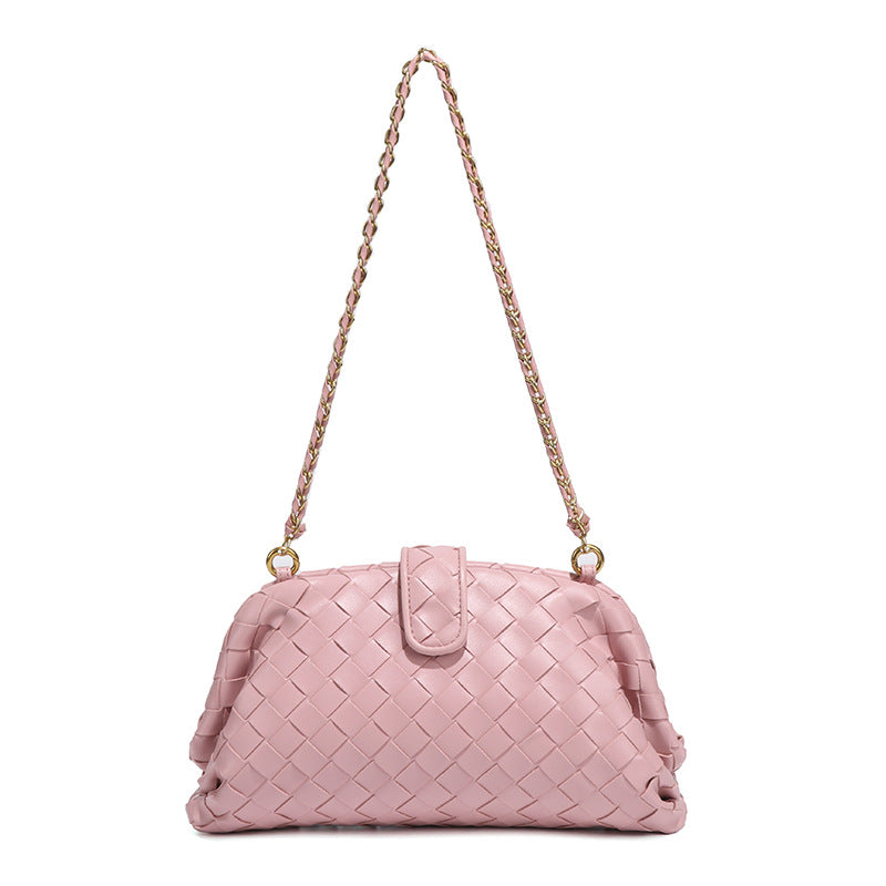 Women's Stylish Simple Hand-woven Chain Underarm Shell Bags
