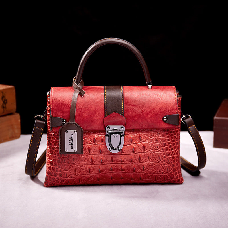 Women's Paul Retro Fashion Embossed Contrast Color Shoulder Bags