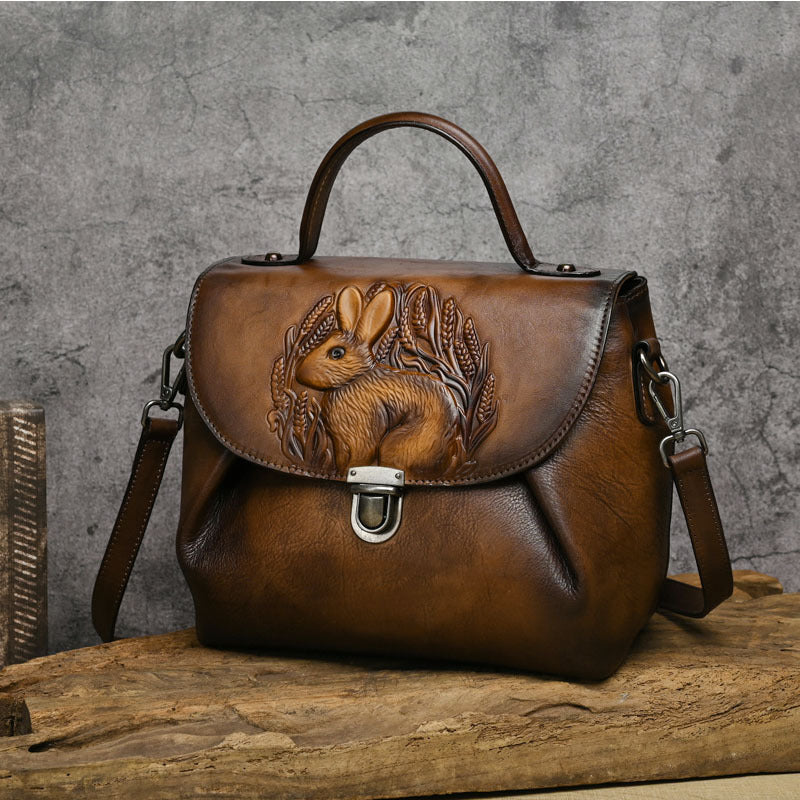 Artistic Chinese Style Retro Embossing Hand-rub Shoulder Bags