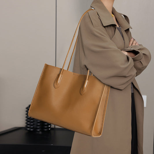 Women's Large Capacity Totes Korean Genuine Leather Shoulder Bags