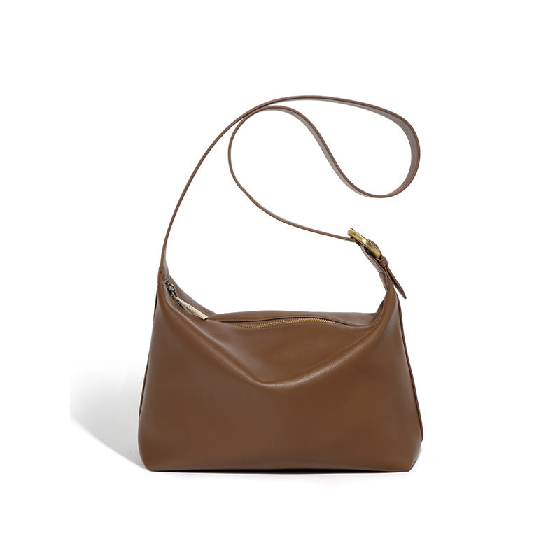Women's Popular Cowhide Simple Texture Commuter Shoulder Bags
