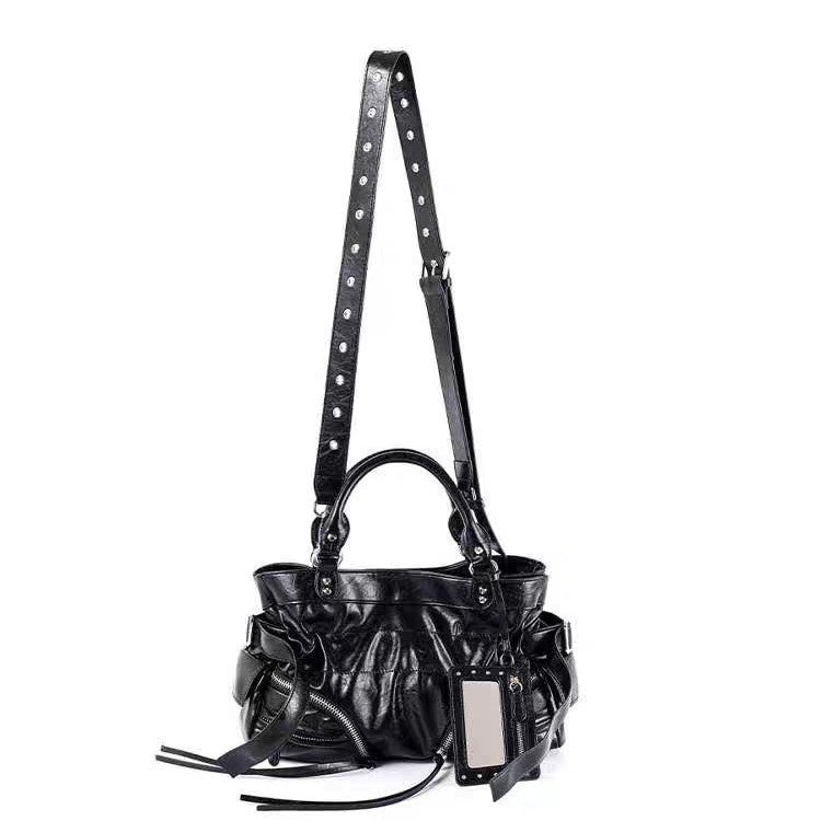 Lazy City Oil Wax Leather Large Crossbody Bags