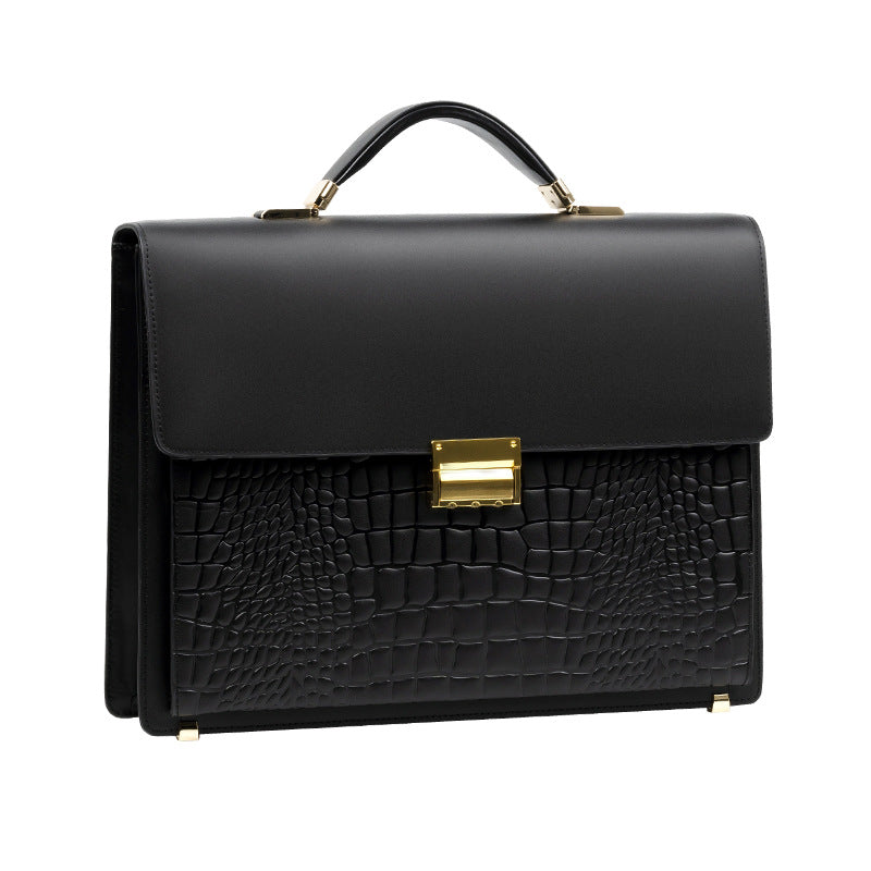 Men's Business Commute Password Computer Cowhide Men's Handbags