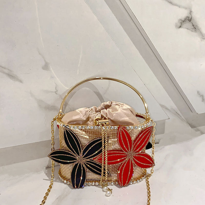 Hollow Flower Chain Banquet Basket Bird Crossbody Bags