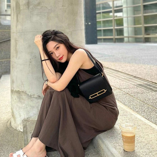 Women's High-grade Goat Pattern Cowhide Pig Nose Crossbody Bags