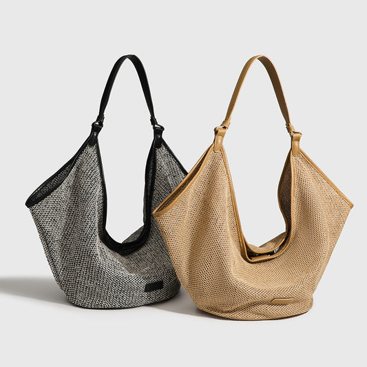 Women's High-grade Straw Woven Underarm Commuting Large Bags