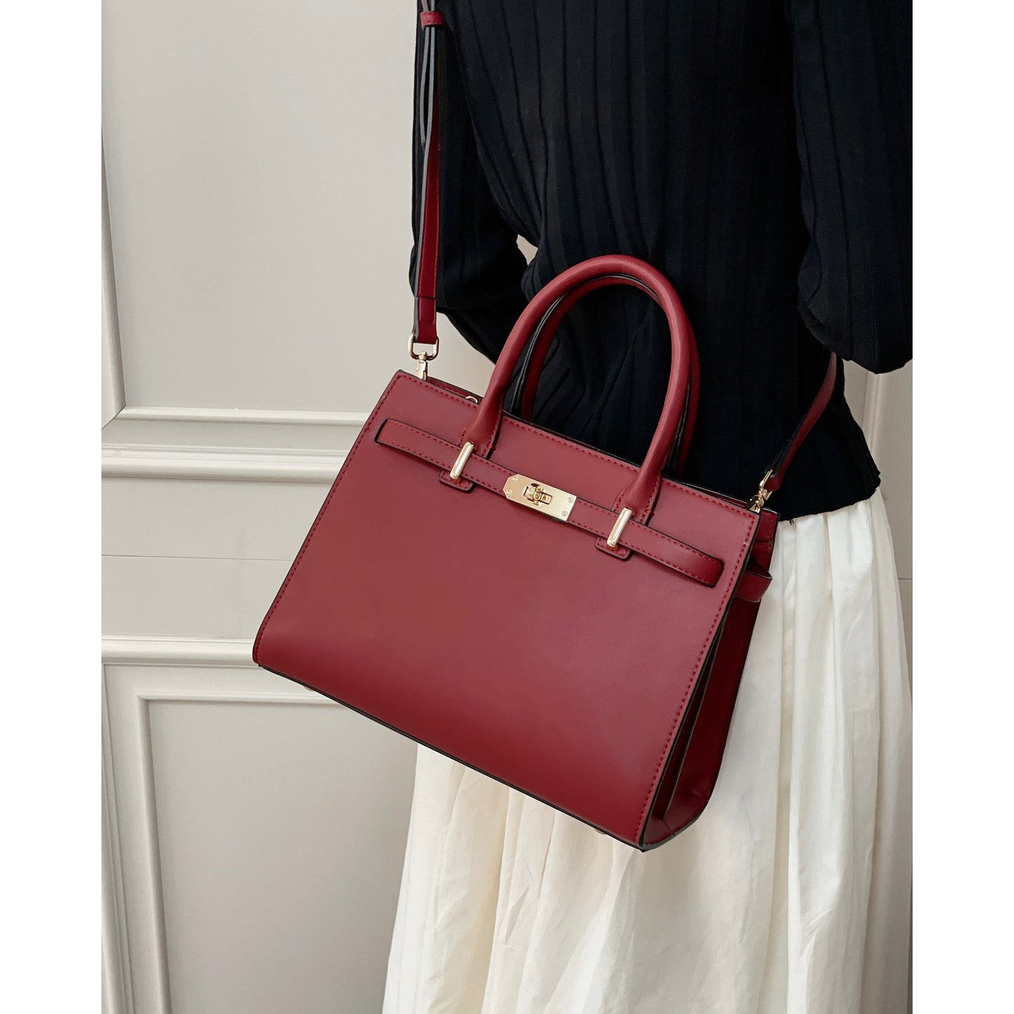 Women's Red Elegant Wedding Mother's Mother-in-law High-grade Shoulder Bags