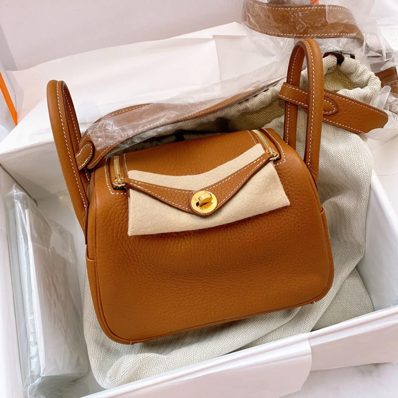 Women's Lindy Mini Doctor Cow Leather Portable Shoulder Bags