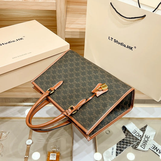 Women's Leather Trendy Large Capacity Commuter Portable Handbags