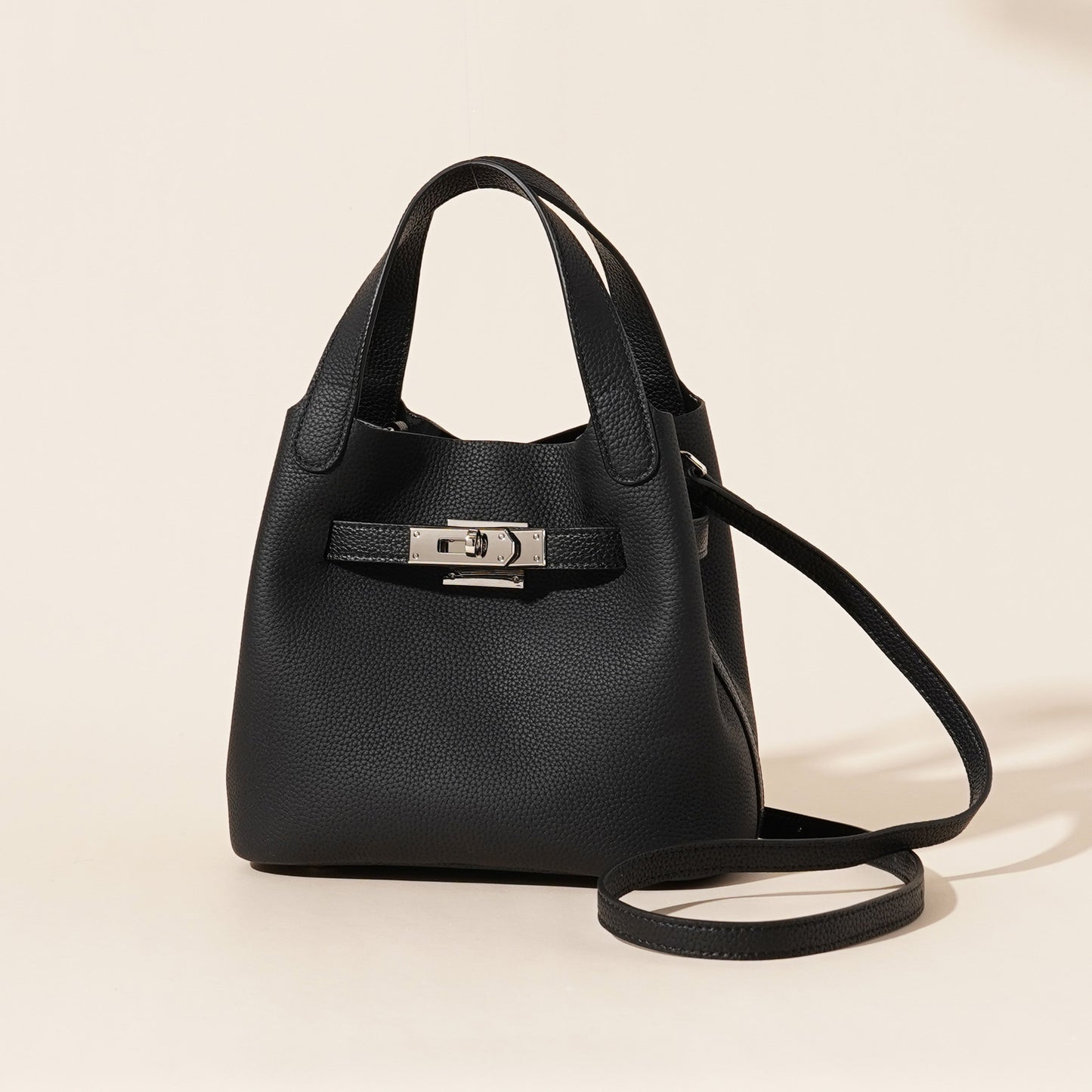 Women's Leather Lychee Pattern Vegetable Basket Crossbody Bags