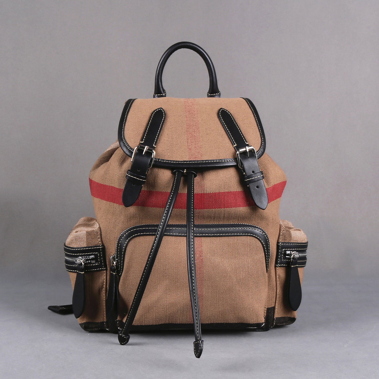 Women's Live Jute Canvas With Cowhide Big Backpacks