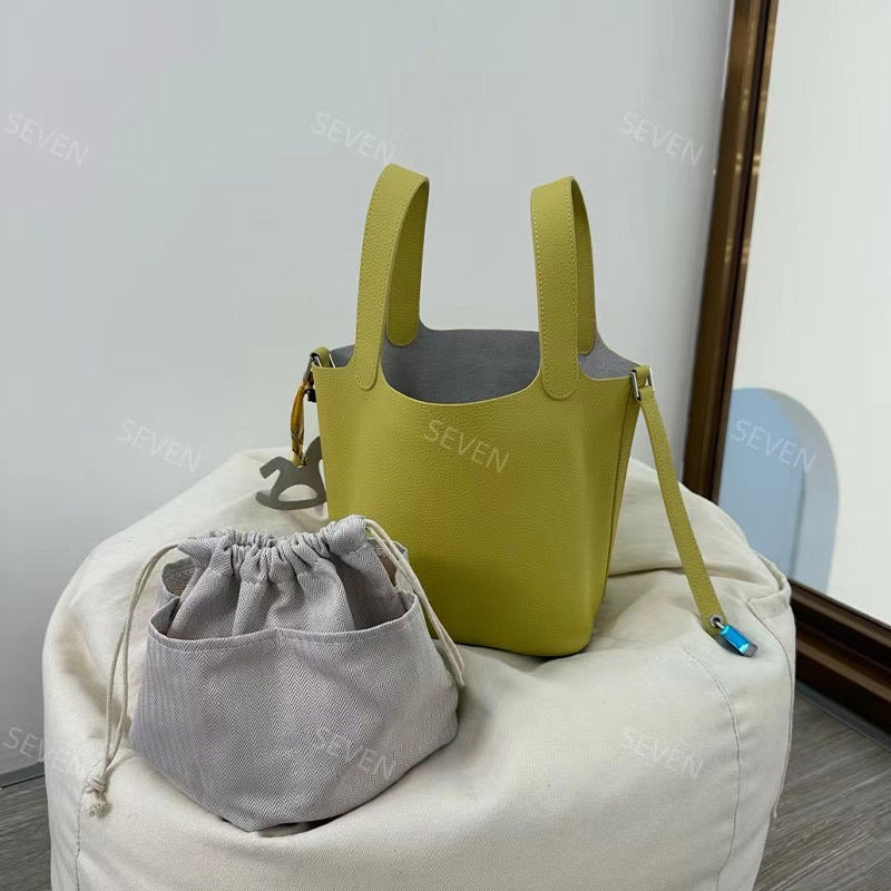 Women's Genuine Leather Vegetable Basket High-grade Design Handbags