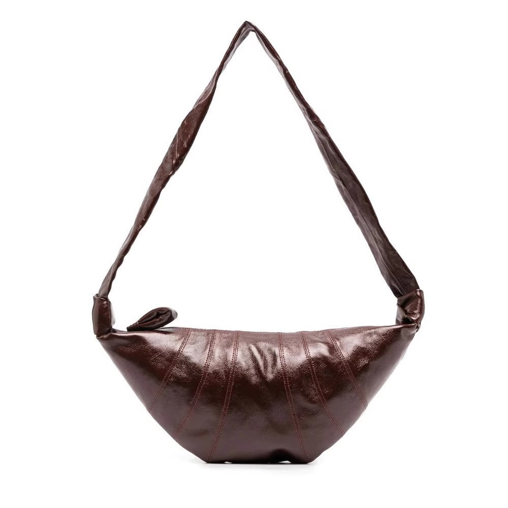 Lazy Can Be Praised Croissant Linen Crossbody Bags