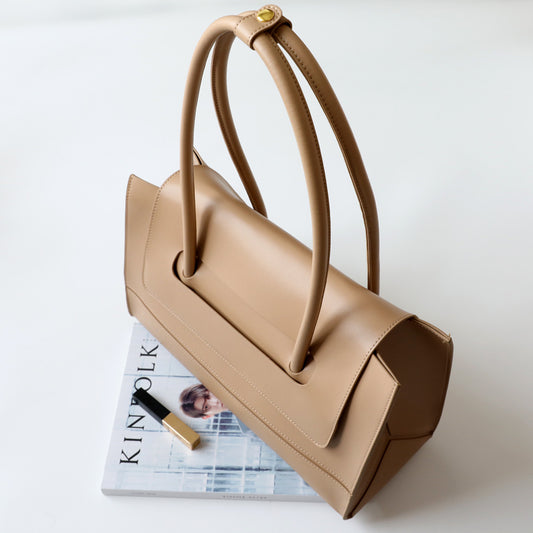 Women's Simple Underarm Versatile Large Capacity Mercerized Kraft Bags