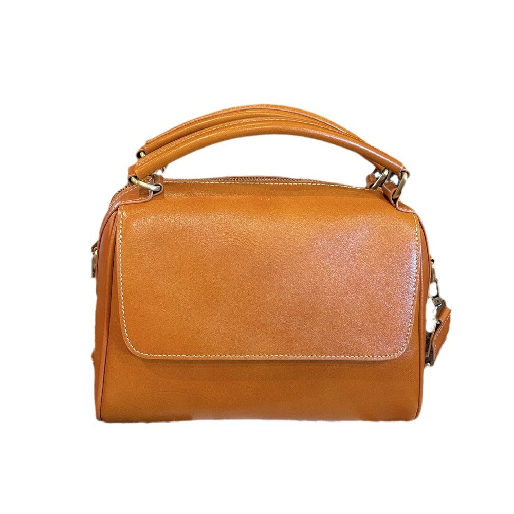 Women's Soft Leather Retro Boston Live Portable Crossbody Bags