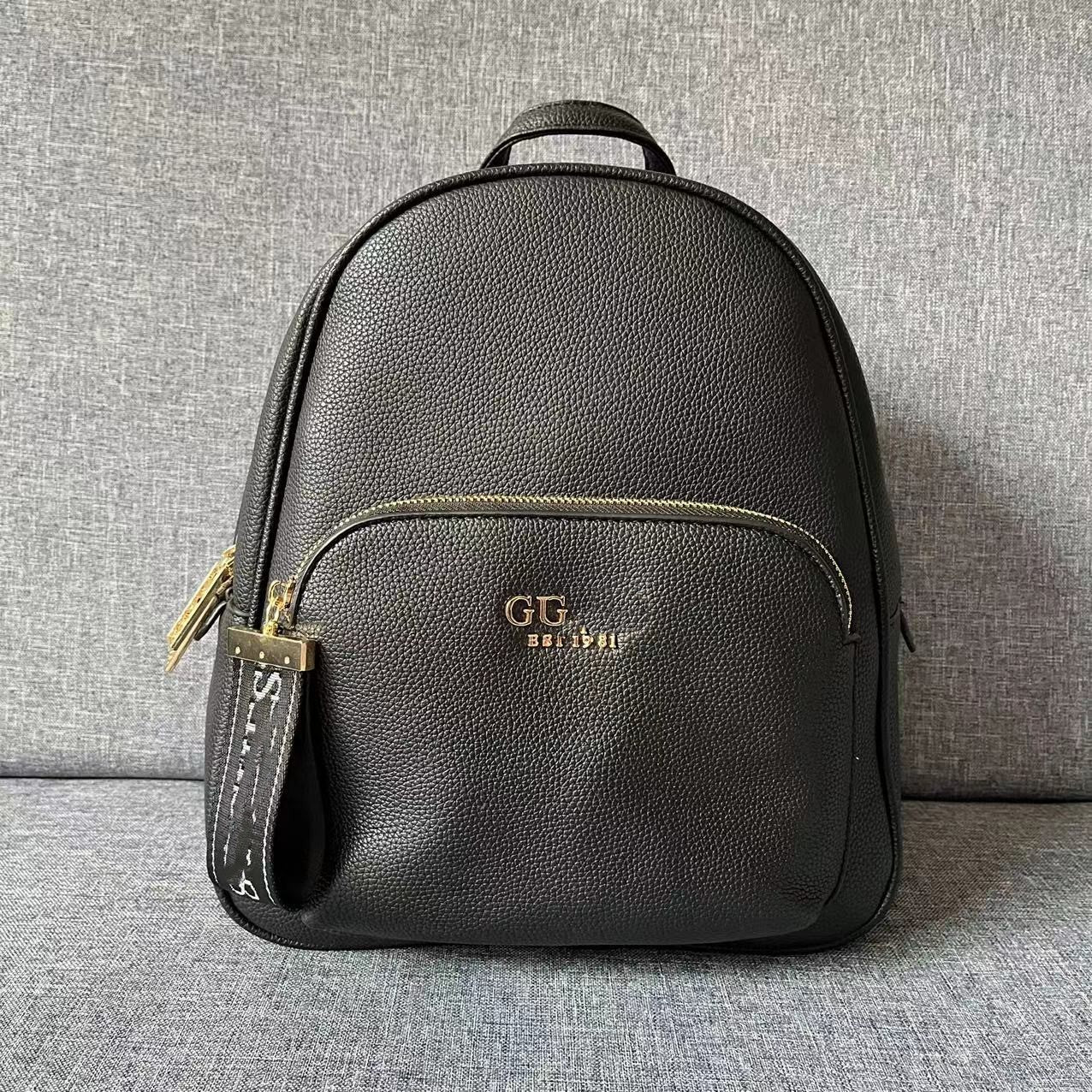 Women's Trendy Simple Solid Color Letter Large Backpacks