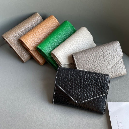 Women's & Men's & Niche Style Neutral Tri Fold Flip Ladies Wallets