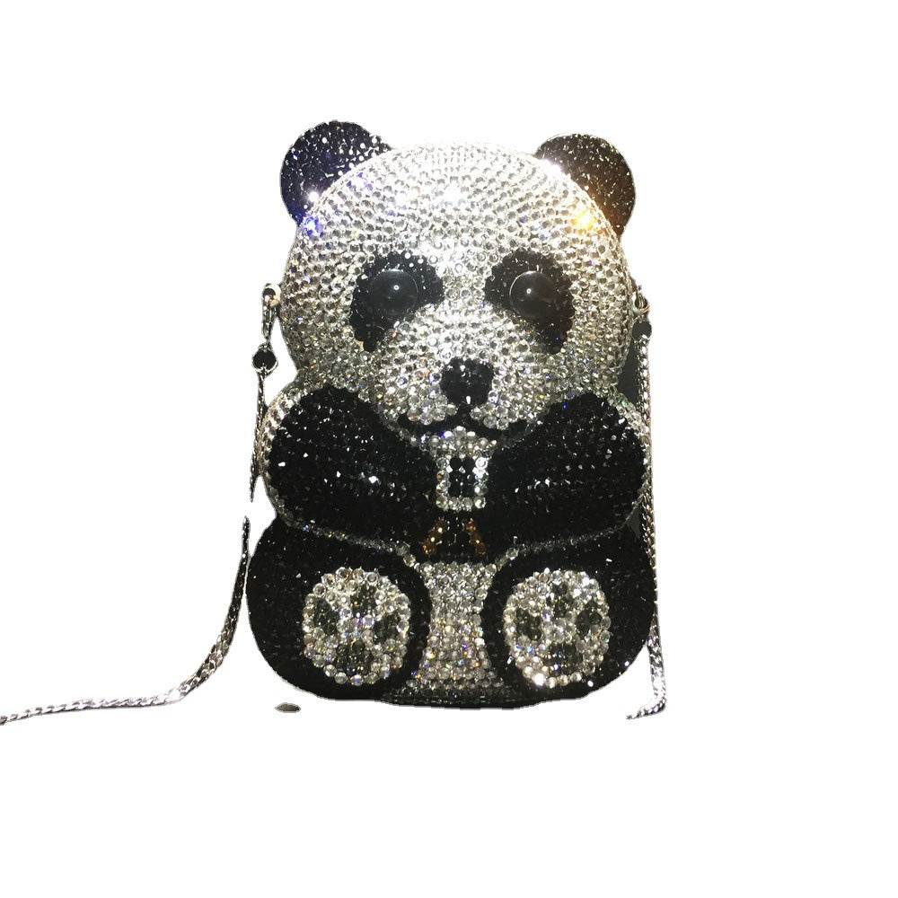 Women's Panda Diamond Cartoon Animal Crystal Dinner Evening Bags