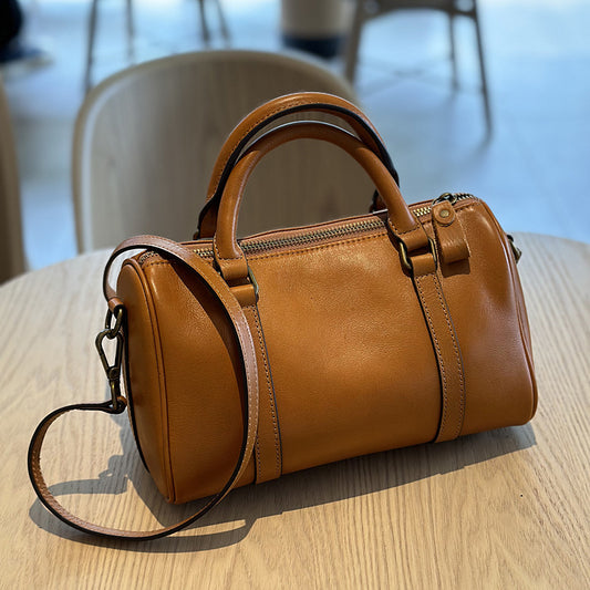 Women's Autumn Genuine Leather Pillow Minimalist Vegetable Handbags