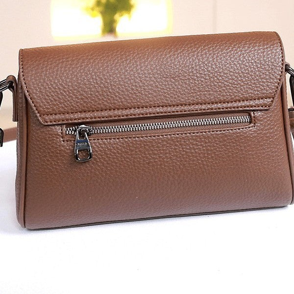 Women's Simple Soft Leather Underarm Portable Crossbody Bags