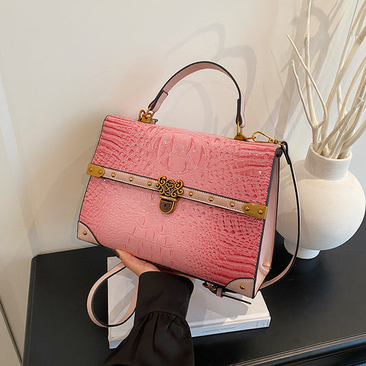 Women's Vintage Crocodile Pattern Large Capacity Bags