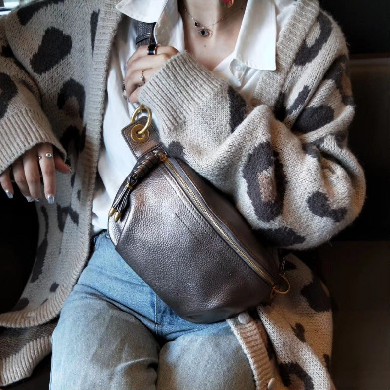 Women's Disco Fashion Trendy First Layer Cow Crossbody Bags