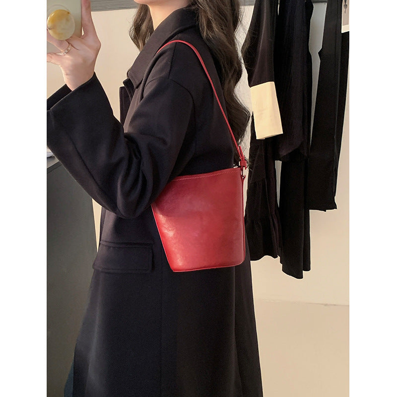 Women's First Layer Vegetable Tanning Leather Shoulder Bags