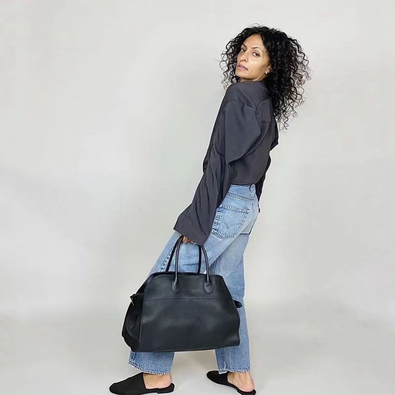 Dong White Lily Genuine Leather Large Capacity Handbags