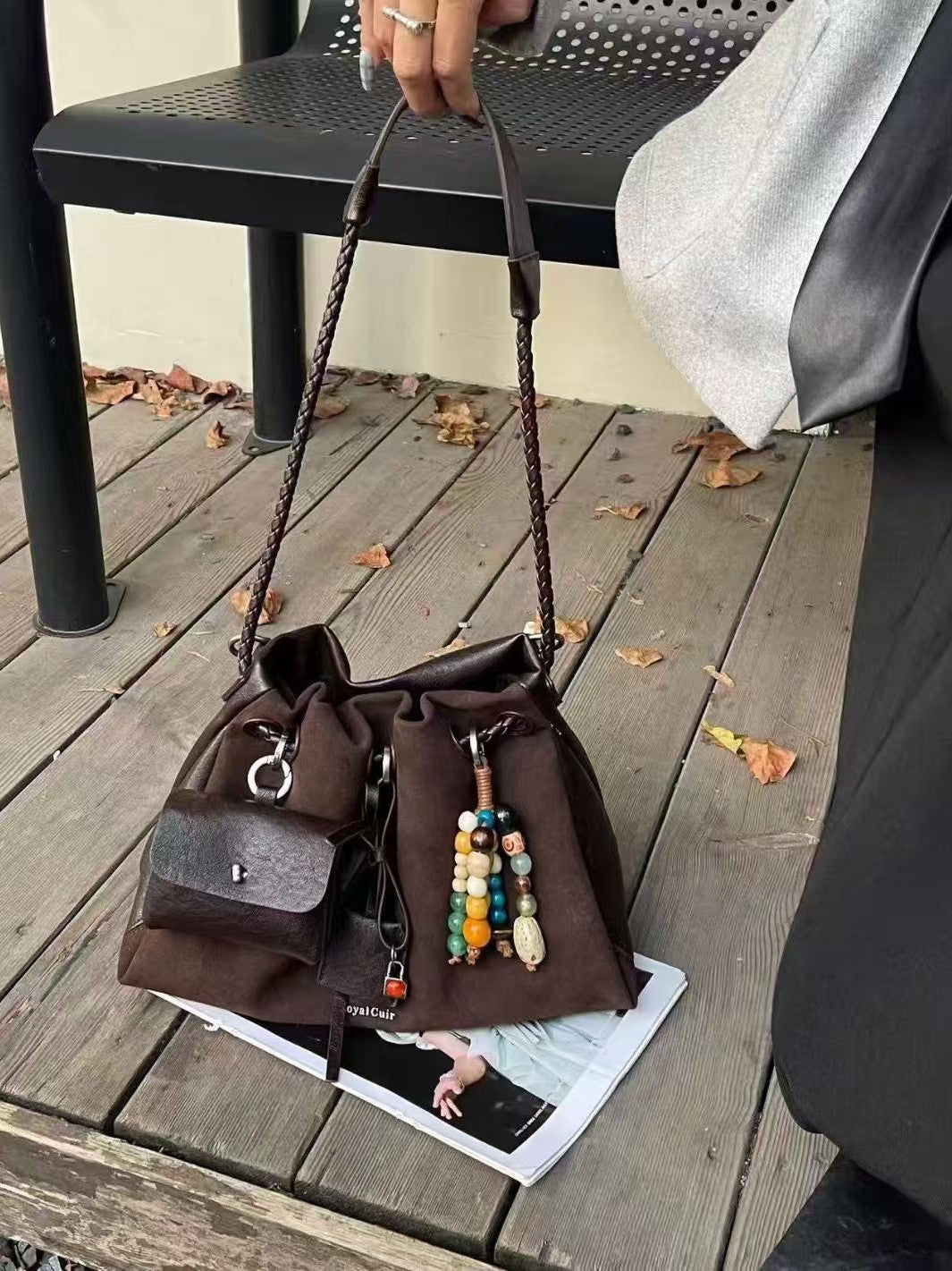 Women's Genuine Leather Underarm Matte Stitching Fashion Crossbody Bags