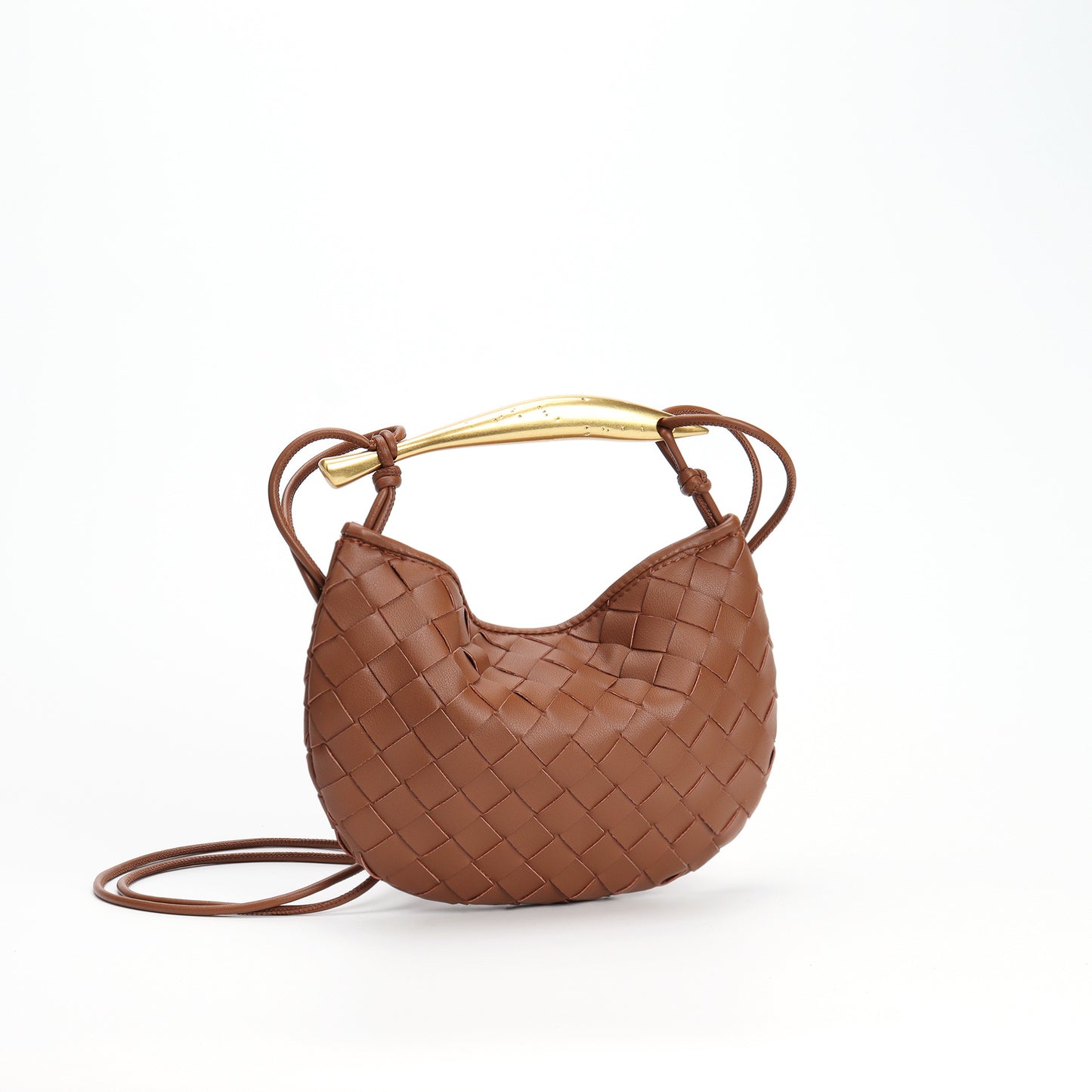 Women's Woven Soft Leather Metal Bing Fashion Handbags