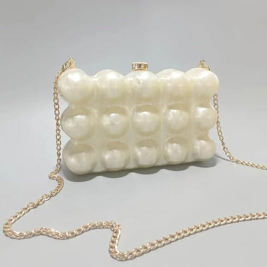 Classy Wave Acrylic Banquet Clutch One Evening Bags
