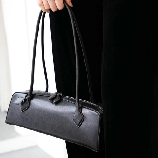 Women's French Minority Sausage Vintage Underarm Baguette Leather Crossbody Bags