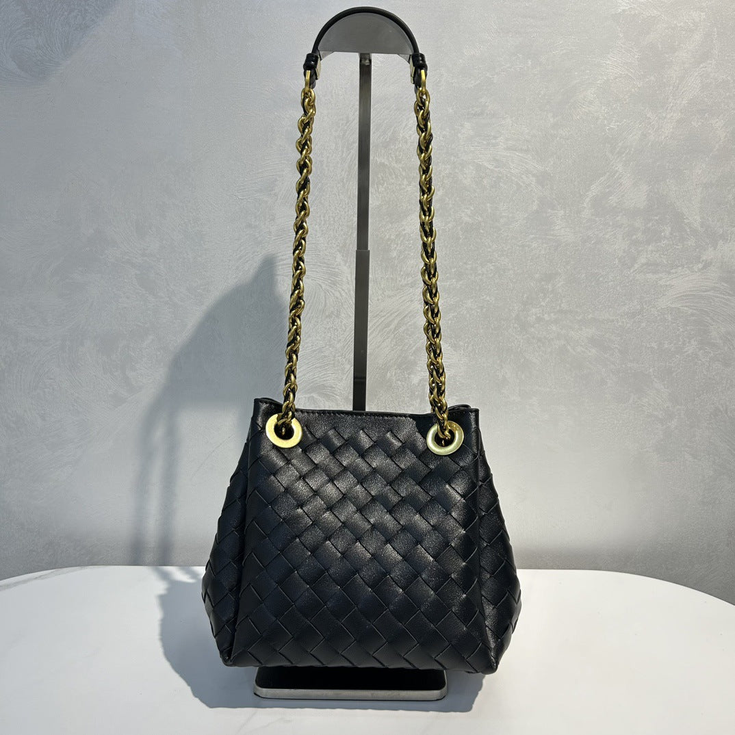 Women's Parachute Handmade Genuine Leather Woven Shoulder Bags