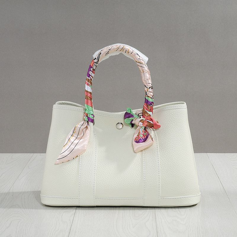 Women's Cowhide Leather Portable Big Shopping Shoulder Bags