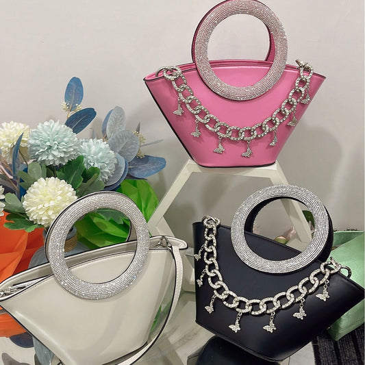 Cool Comfortable Diamond Round Portable Basket Crossbody Bags