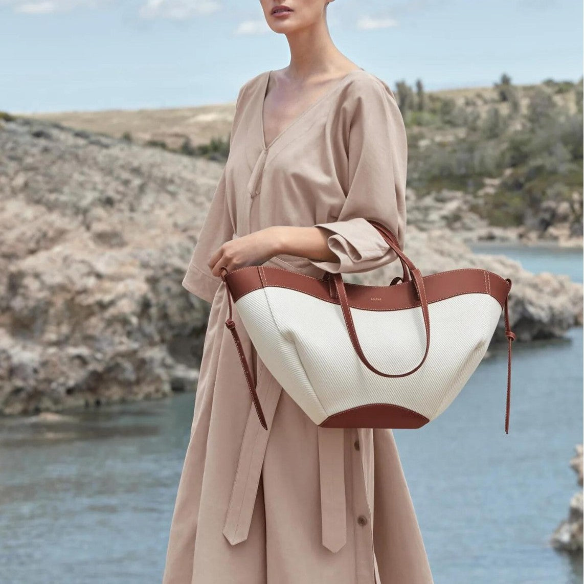 Niche Knitted Stitching Portable Large Capacity Bags