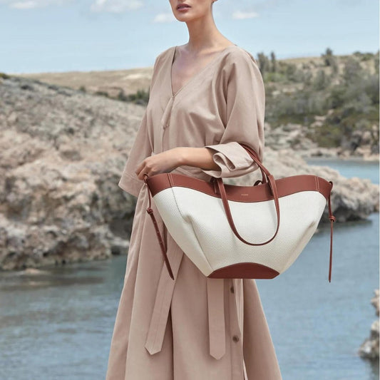 Niche Knitted Stitching Portable Large Capacity Bags