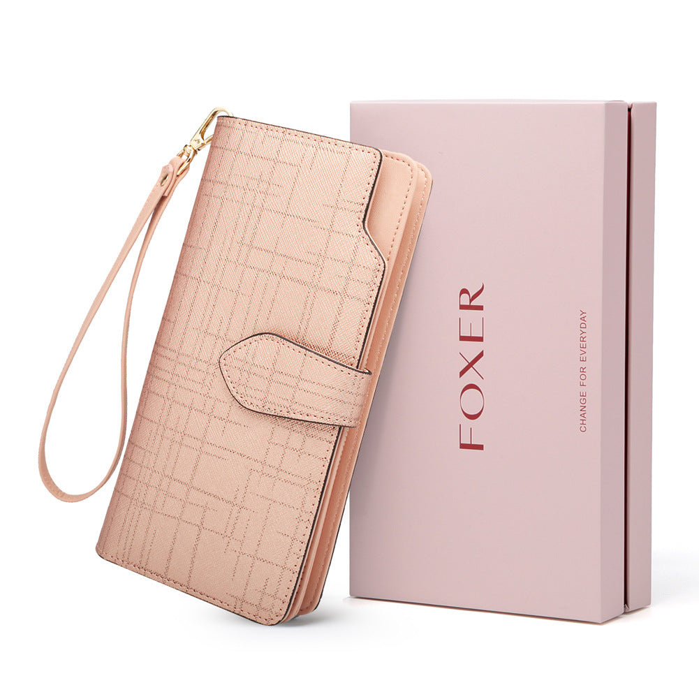 Women's Light Luxury Long Cowhide Clutch Ladies Wallets