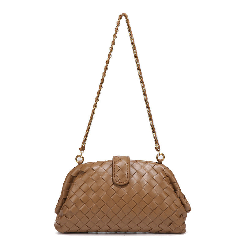 Women's Stylish Simple Hand-woven Chain Underarm Shell Bags