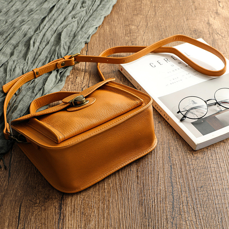 Top Layer Vegetable Tanning Leather Returning To Work Shoulder Bags