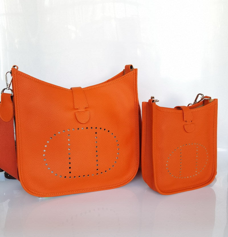 Women's & Men's & Layer Cowhide Lychee Pattern Handbags