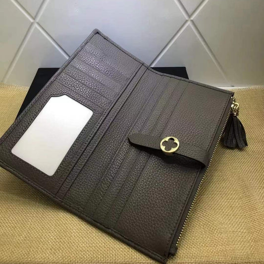 Women's Summer Thin Niche Design Long Cowhide Ladies Wallets