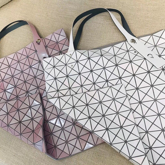 Grid Folding Life Portable Female Large Shoulder Bags