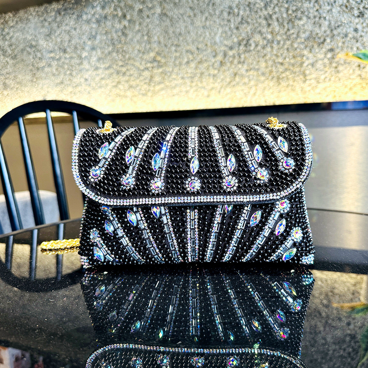 Women's Chain Fashion Designer Rhinestone Party Wedding Shoulder Bags
