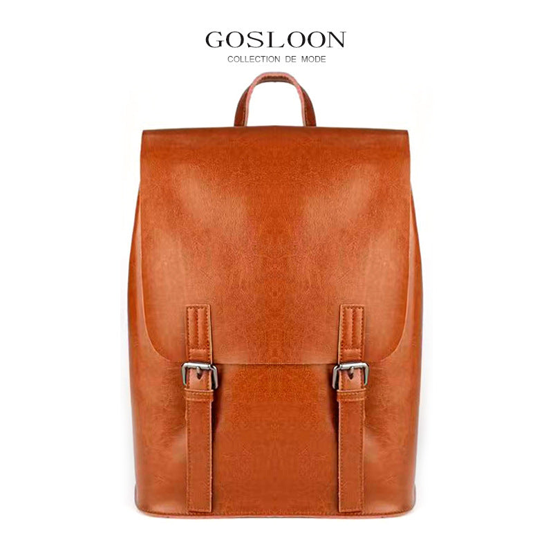 French Gu Cowhide Business Thin Computer Backpacks