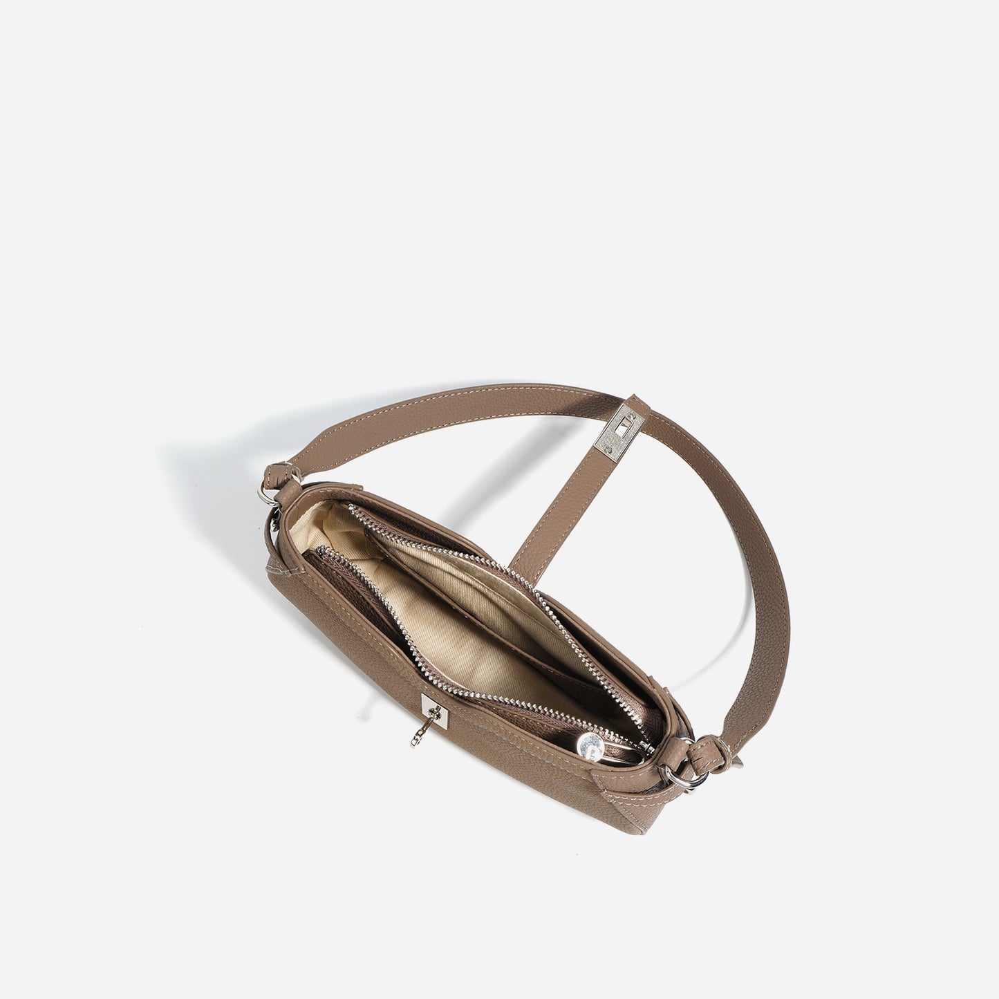 Textured Top Layer Cowhide Underarm Simple Armpit Bags